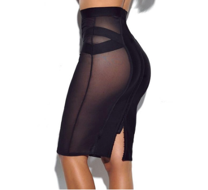 Black Mesh Bandage Skirt