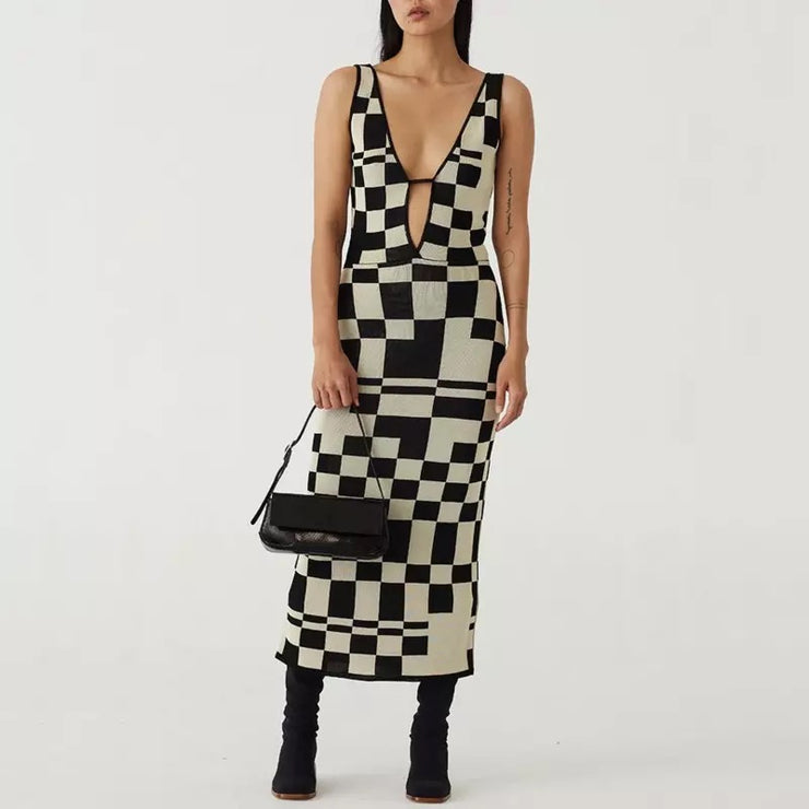 Knitted Checker Dress