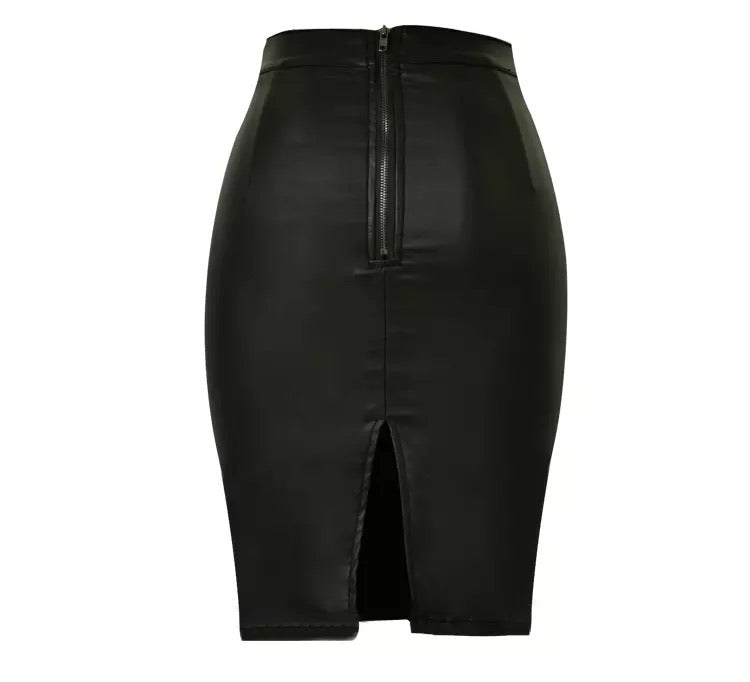 Faux Leather Stretch Skirt