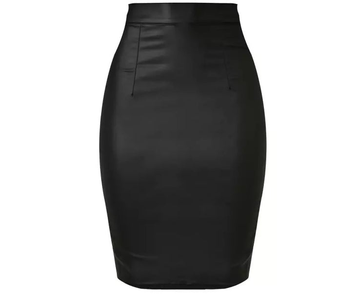 Faux Leather Stretch Skirt
